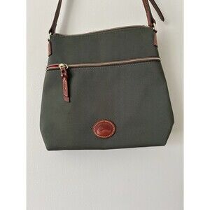 Dooney & Bourke Lightweight Nylon Leather Green Crossbody Bag Purse Handbag
